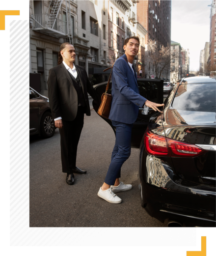 Cab driver opened door for customer taxi driver in sydney